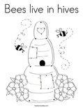 Bees live in hives Coloring Page