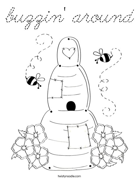 Beehive by Trina Clark Coloring Page