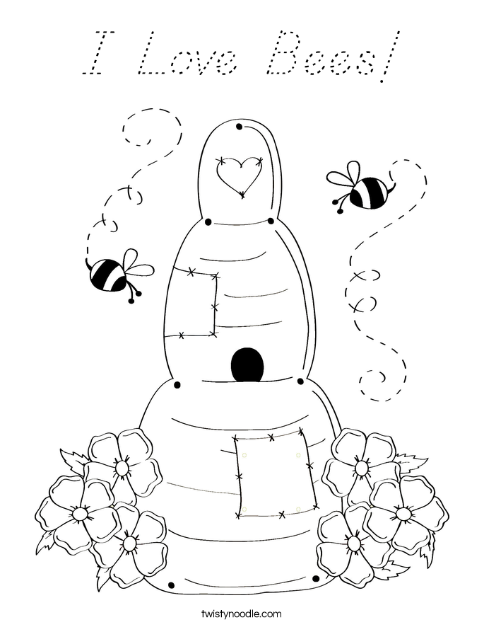 I Love Bees! Coloring Page