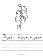 Bell Pepper Handwriting Sheet