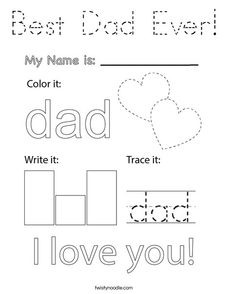 Best Dad Ever! Coloring Page