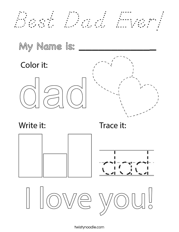 Best Dad Ever! Coloring Page