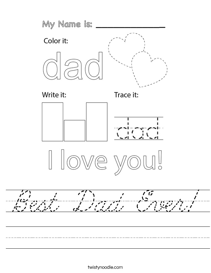 Best Dad Ever! Worksheet