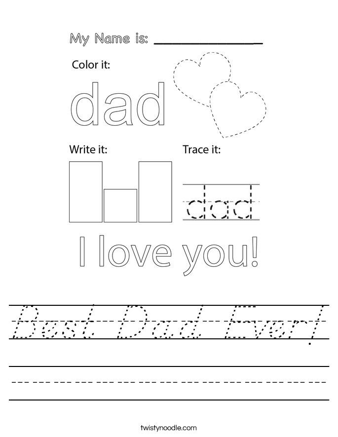 Best Dad Ever! Worksheet