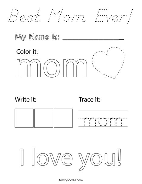 Best Mom Ever! Coloring Page