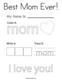 Best Mom Ever Coloring Page