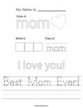 Best Mom Ever! Worksheet