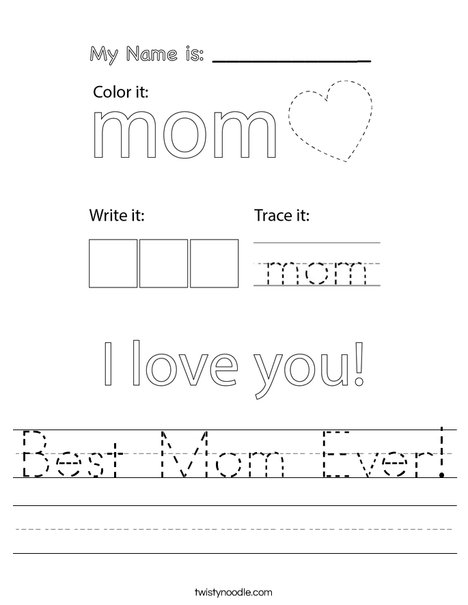 Best Mom Ever! Worksheet