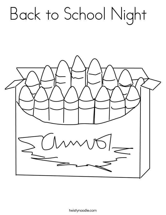 Back to School Night   Coloring Page