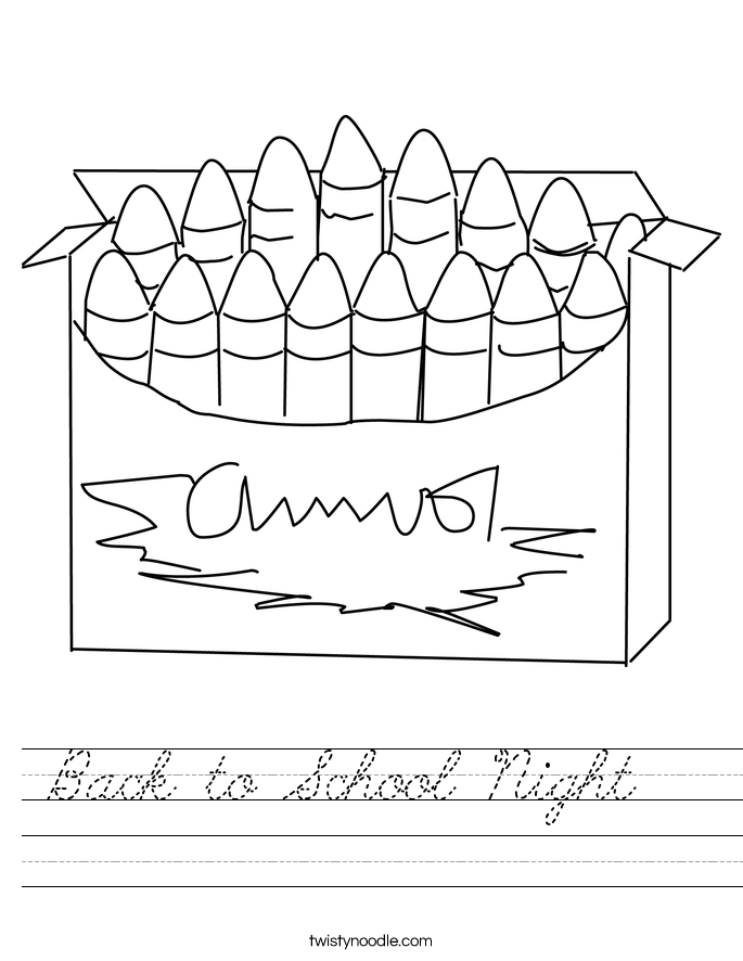 Back to School Night   Worksheet