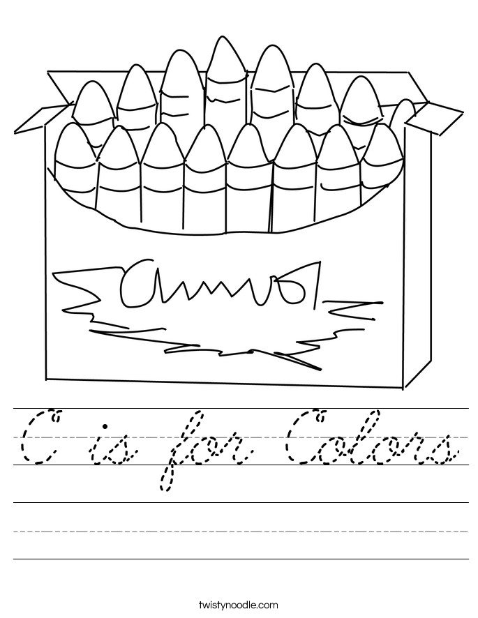 C is for Colors Worksheet