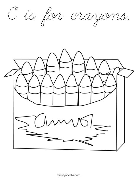 Big Box of Crayons Coloring Page