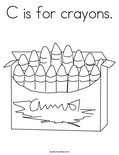C is for crayons. Coloring Page