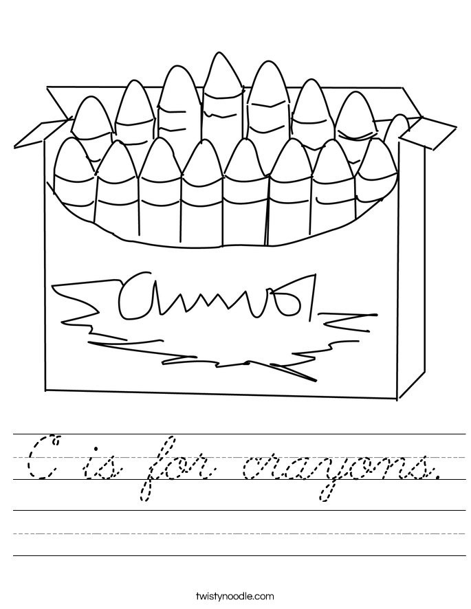 C is for crayons. Worksheet