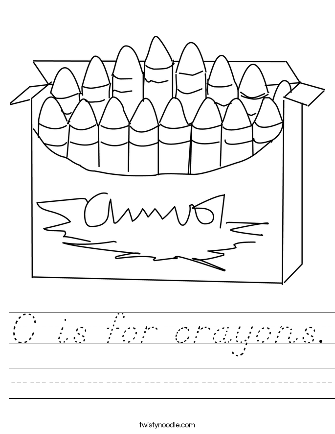 C is for crayons. Worksheet