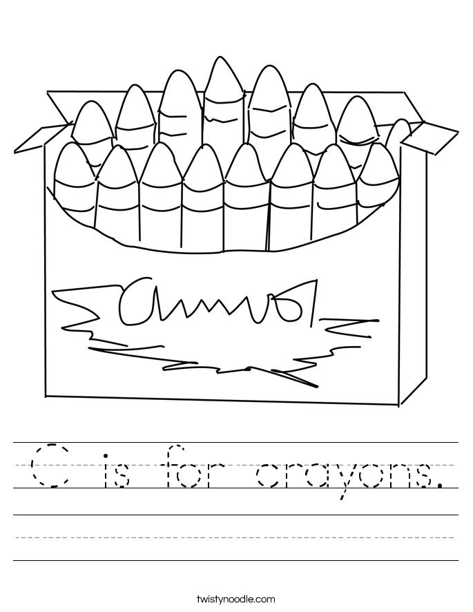 C is for crayons. Worksheet