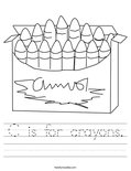 C is for crayons. Worksheet