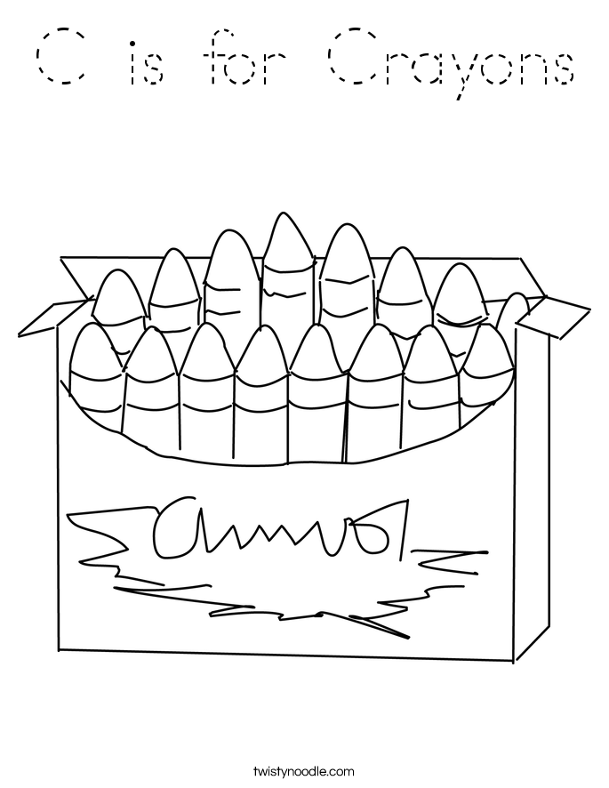 C is for Crayons Coloring Page