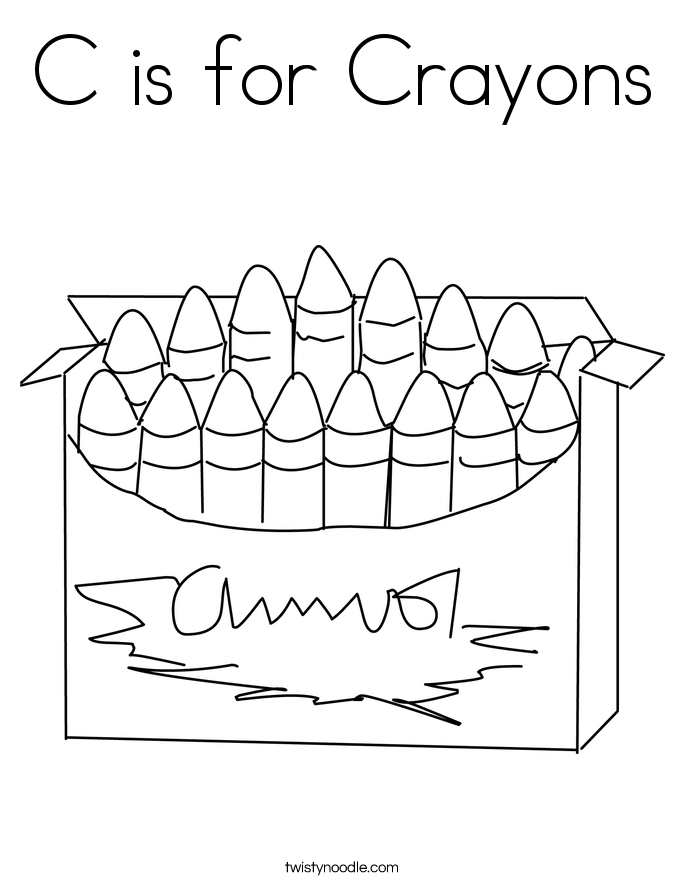C is for Crayons Coloring Page