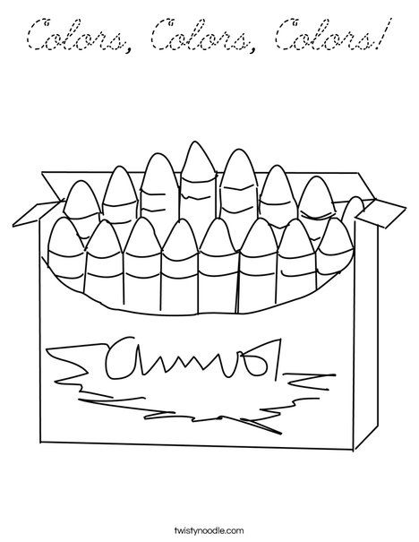 Big Box of Crayons Coloring Page