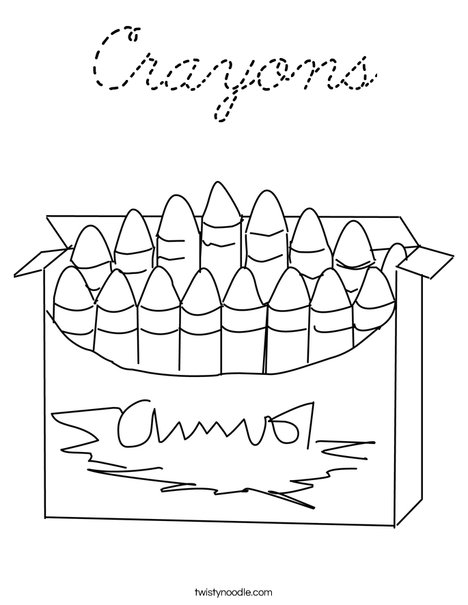 Big Box of Crayons Coloring Page