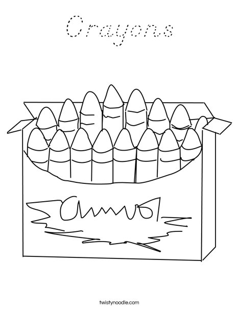 Big Box of Crayons Coloring Page