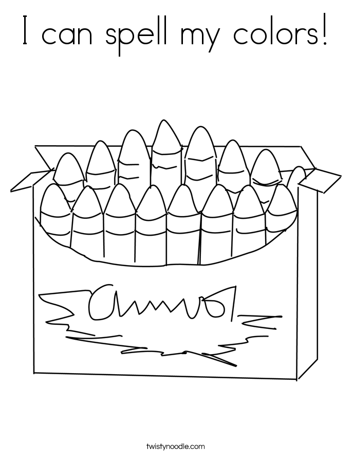 I can spell my colors! Coloring Page