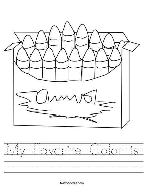 My Favorite Color is Worksheet - Twisty Noodle