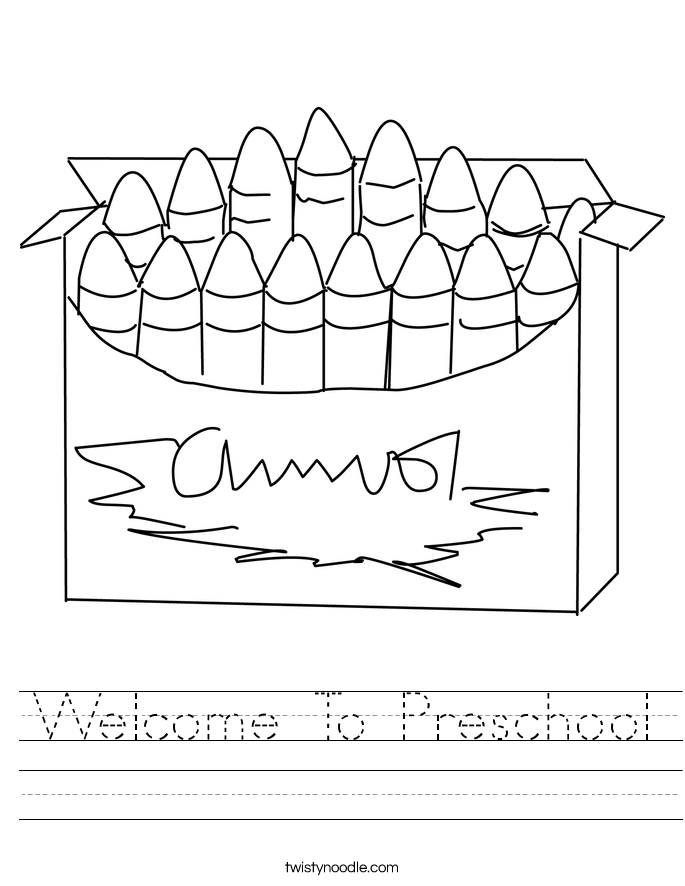 Welcome To Preschool Worksheet