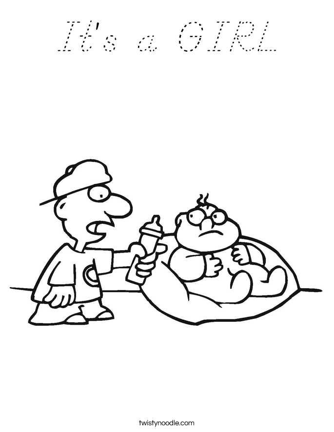 It's a GIRL Coloring Page