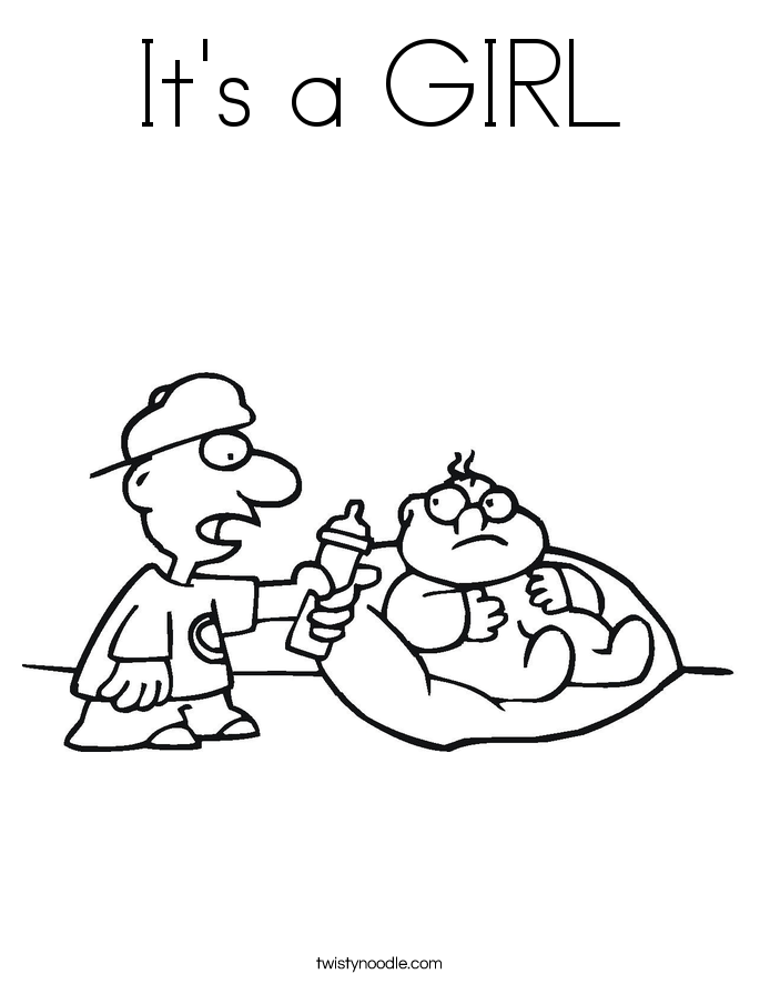 It's a GIRL Coloring Page