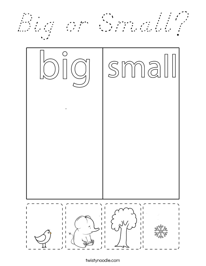 Big or Small? Coloring Page