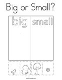 Big or Small Coloring Page