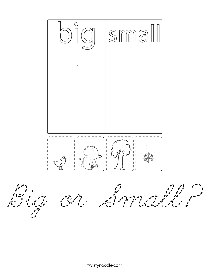 Big or Small? Worksheet