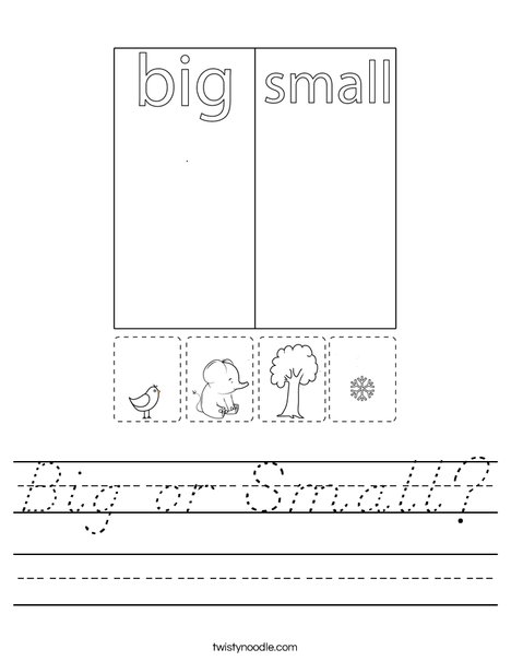 Big or Small? Worksheet