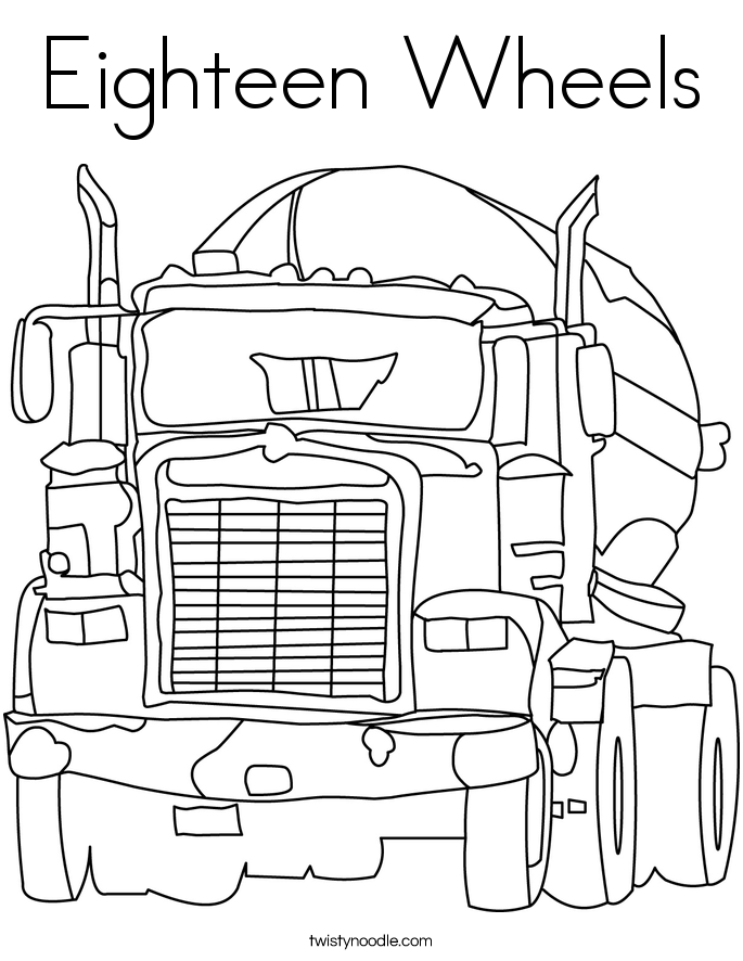 Eighteen Wheels Coloring Page