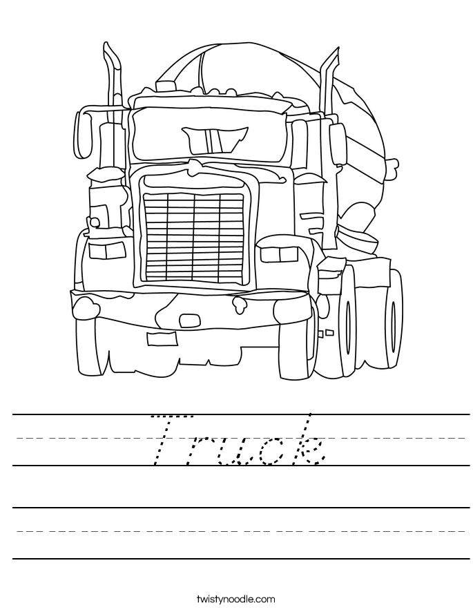 Truck Worksheet