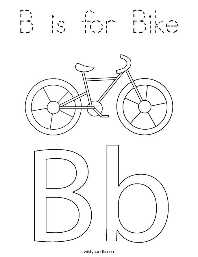 B is for Bike Coloring Page