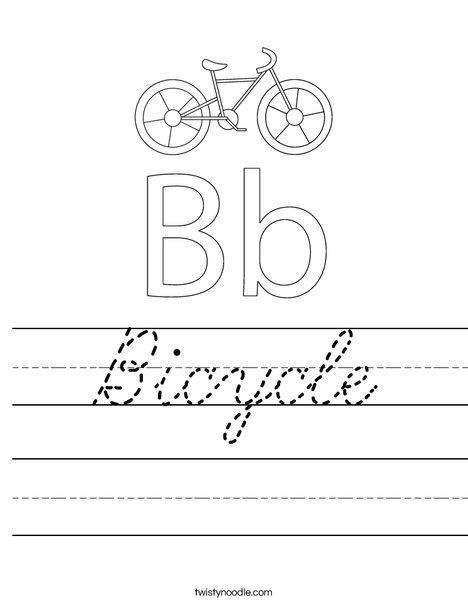 Kids Bike Worksheet