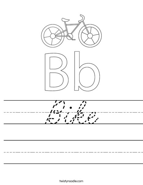 Kids Bike Worksheet