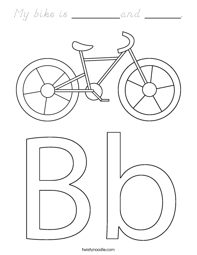 My bike is ________and ______. Coloring Page