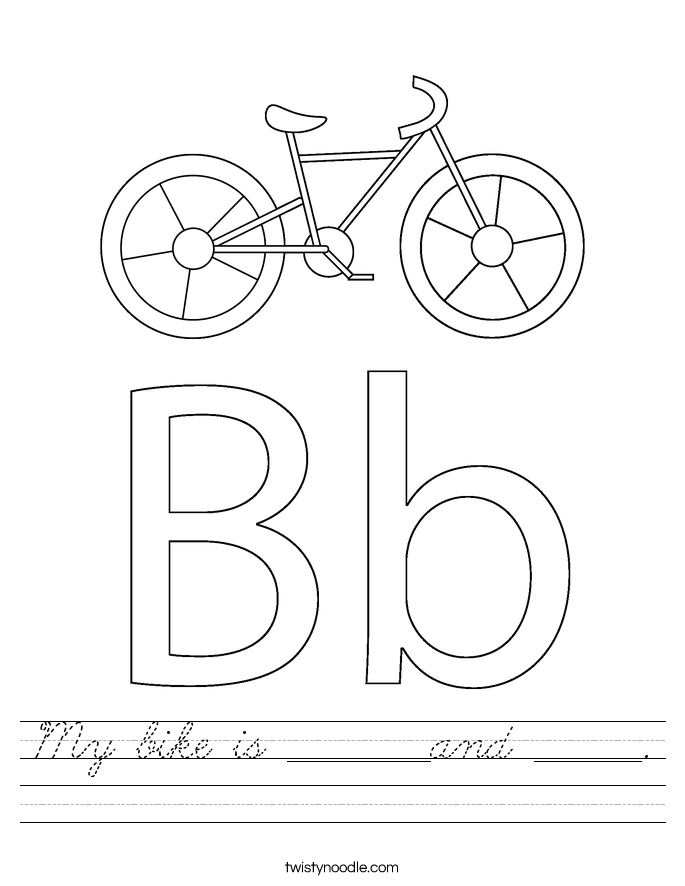 My bike is ________and ______. Worksheet