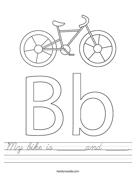Kids Bike Worksheet