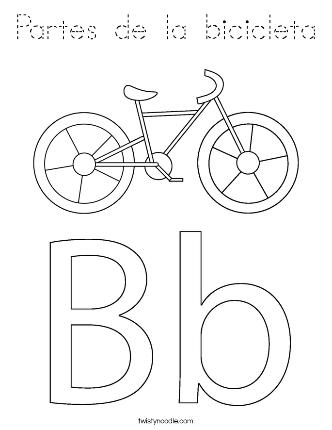 Partes de la bicicleta Coloring Page
