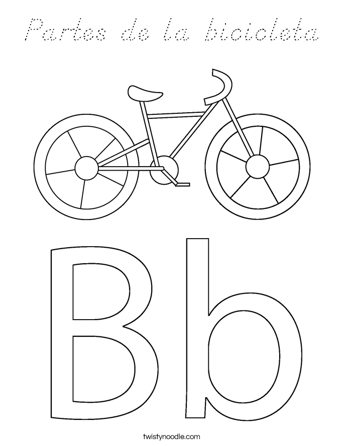 Partes de la bicicleta Coloring Page