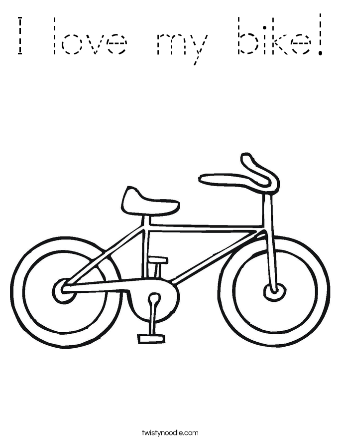 I love my bike! Coloring Page