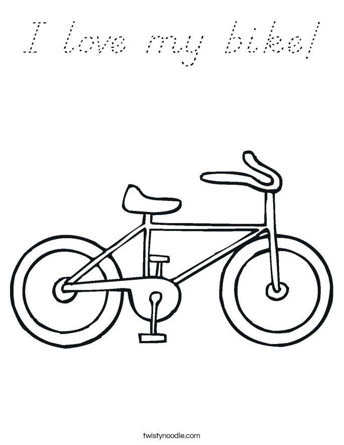 I love my bike! Coloring Page