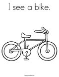 I see a bike.Coloring Page