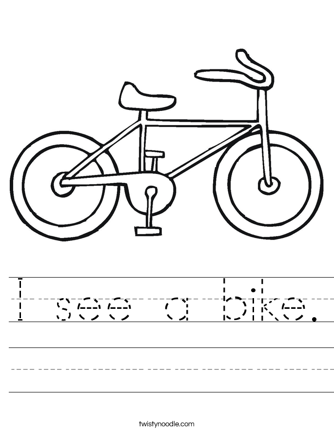 I see a bike. Worksheet