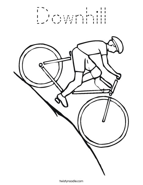 Bike Going Downhill Coloring Page